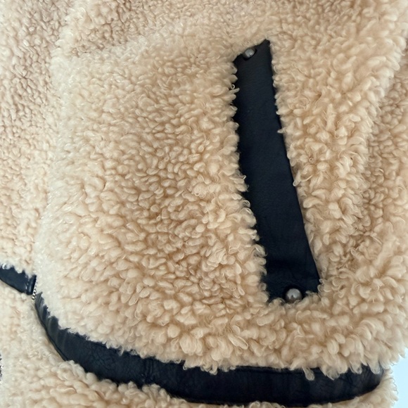 Madden Girl Tan Teddy Jacket with Black Accents - Picture 8 of 12